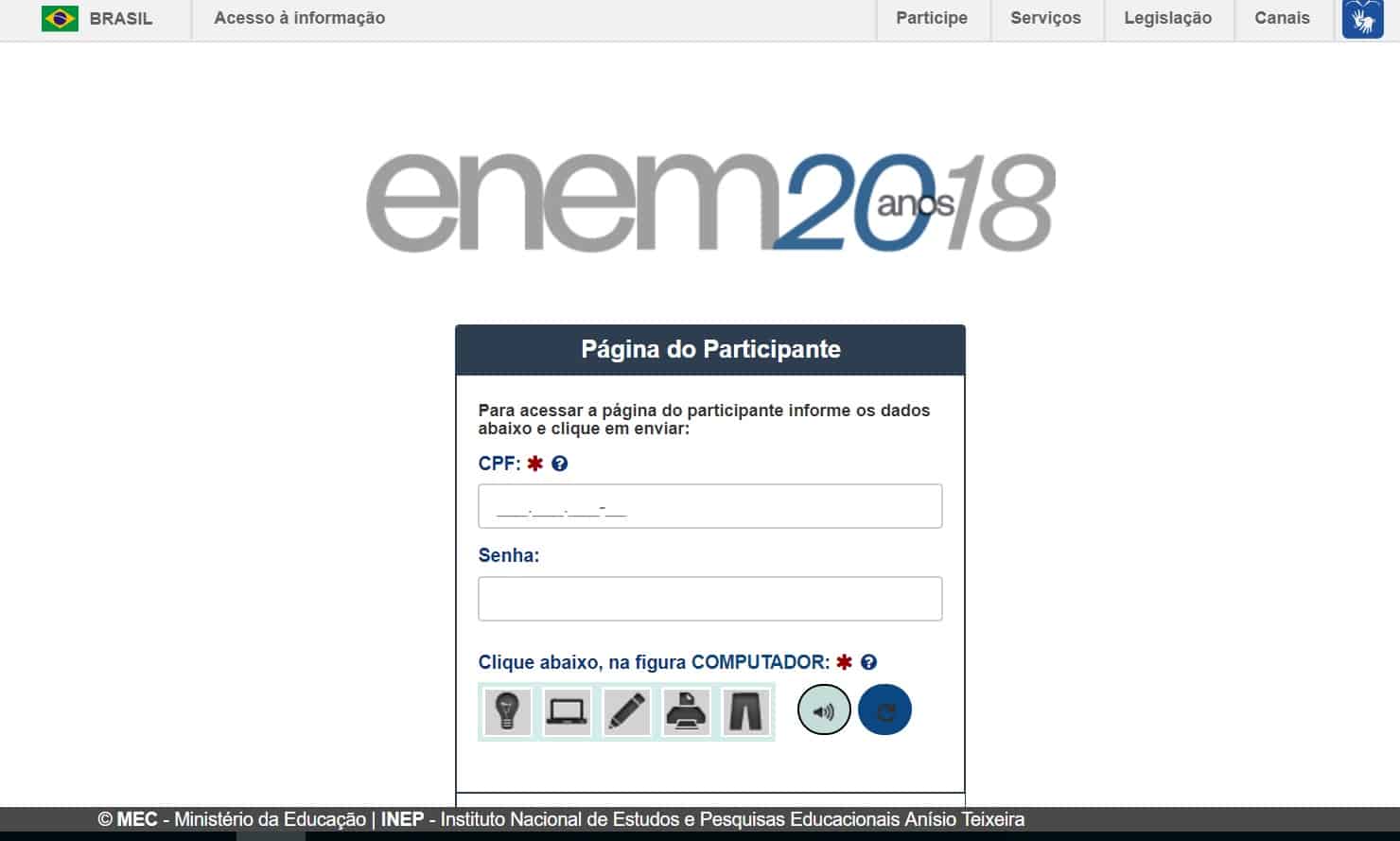 Resultado Enem 2018 - Página Do Participante INEP | Acesse!